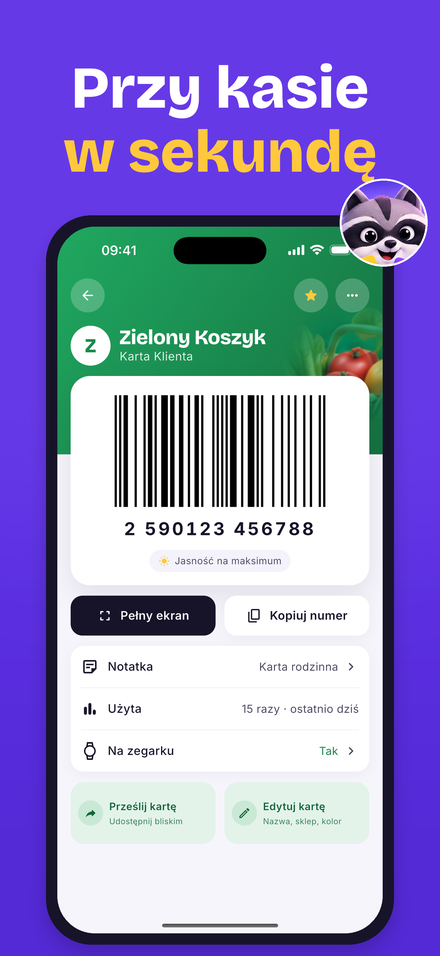 Karta przy kasie
